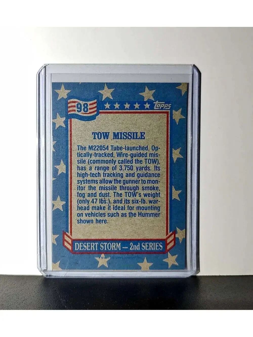 TOW Missile 1991 Topps Desert Storm #98 Card - Picture 2 of 10